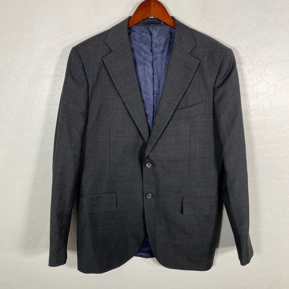 SuitSupply Blazer Mens 40L Slim Navy Blue Lazio Single Breasted Wool Two Button